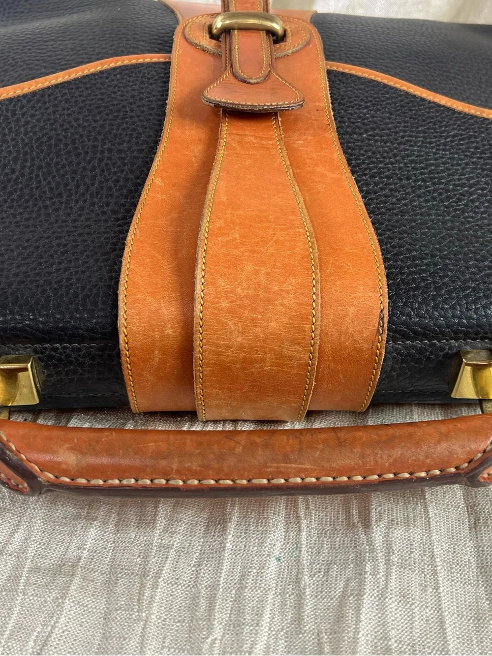 Vintage Dooney & Bourke AWL Black Leather Briefcase USA Made